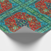 ペルシャカラフル敷物の動機 ラッピングペーパー (角)