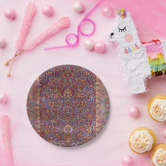 ペルシャカラフル絨毯の模様 ペーパープレート (パーティー)