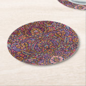 ペルシャカラフル絨毯の模様 ラウンドペーパーコースター (アングル)