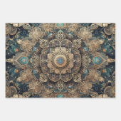 ペルシャカーペットオーナメントフィリグリーボヘミアンモチーフ ラッピングペーパーシート (正面3)