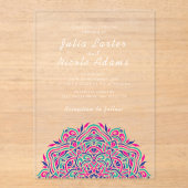 ペルシャジュエルアーチペトロ結婚マンダラ アクリル招待状 (正面)