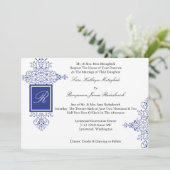 ペルシャスクロールフォーマルなモノグラムの招待状 招待状 (スタンド正面)