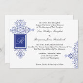 ペルシャスクロールフォーマルなモノグラムの招待状 招待状 (正面/裏面)