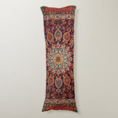 ペルシャタブリズブラック放射状ジオメトリック  ボディピロー (正面縦)