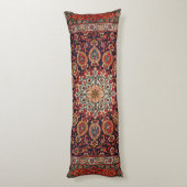 ペルシャタブリズブラック放射状ジオメトリック  ボディピロー (裏面 (縦))