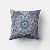 ペルシャダマスクモザイクの花の曼荼羅エレガントシック クッション (裏面)