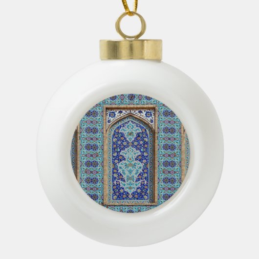 ペルシャデザインのセラミックボールのクリスマス装飾 セラミックボールオーナメント (正面)