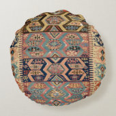 ペルシャトルコキリムカーペットラグアンティークキリム ラウンドクッション (裏面)