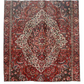 ペルシャバクティアリ深いダークレッドタン シャワーカーテン (正面)