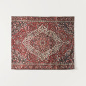 ペルシャバクティアリ深いダークレッドタン タペストリー (正面(横))