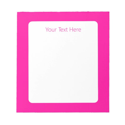 ペルシャバラ無地の深いピンク ノートパッド (正面)