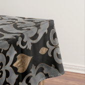 ペルシャパターン-水彩画の黒および金ゴールド テーブルクロス (インサイチュ)