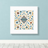 ペルシャフローラオーナメントストレッチキャンバス印刷 キャンバスプリント (インサイチュ (ウッドフロア))