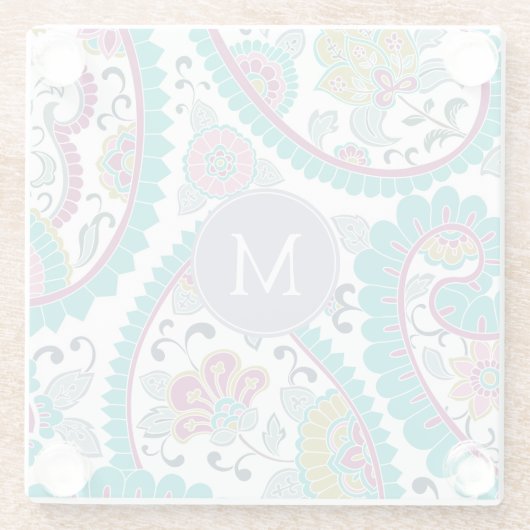 ペルシャボテペイズリー模様モノグラムガラスC ガラスコースター (裏面)