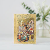 ペルシャミニチュア： Qays First Hightes Layla ポストカード (スタンド正面)