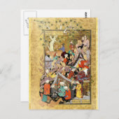 ペルシャミニチュア： Qays First Hightes Layla ポストカード (正面/裏面)