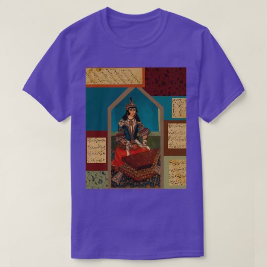 ペルシャミュージシャンと書道の圧縮フード付きスウェットシャツ Tシャツ (デザイン正面)