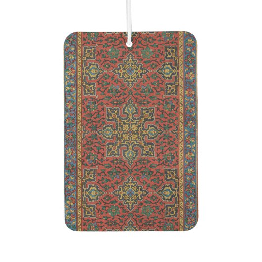 ペルシャラグカーペットレッドブルークラシック カーエアーフレッシュナー (正面)