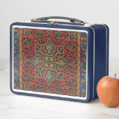 ペルシャラグカーペットレッドブルークラシック メタルランチボックス (インサイチュ)