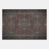 ペルシャラグカーペットレッドブルークラシック ラッピングペーパーシート (正面2)