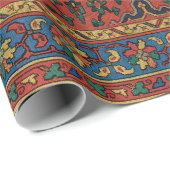ペルシャラグカーペットレッドブルークラシック ラッピングペーパー (ロールコーナー)