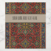 ペルシャラグカーペットレッドブルークラシック ワインラベル (シングルラベル)