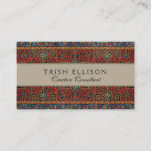 ペルシャラグカーペットレッドブルークラシック 名刺 (正面)