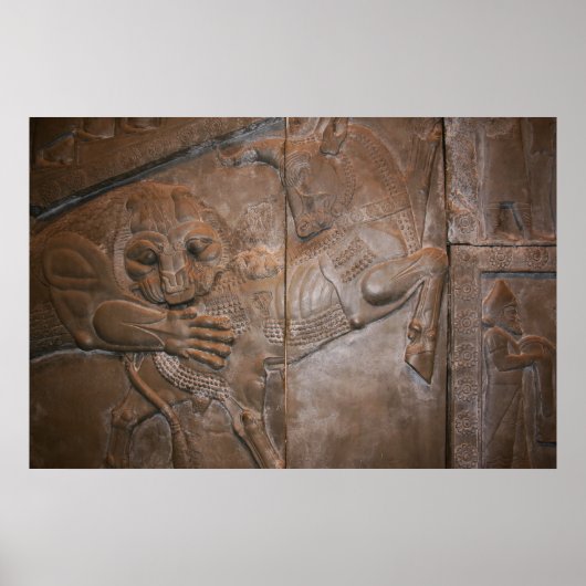 ペルシャレリーフ、 浮き彫り：ライオン&ブル ポスター (正面)