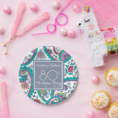 ペルシャ人のBotehのペイズリーの第80誕生会の紙P ペーパープレート (パーティー)