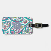 ペルシャ人のBotehのペイズリーパターンモノグラムの荷物T ラゲッジタグ (正面横)