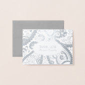 ペルシャ人のBotehのペイズリーパターン悔やみや弔慰は感謝していしています 箔カード (封筒付き正面)