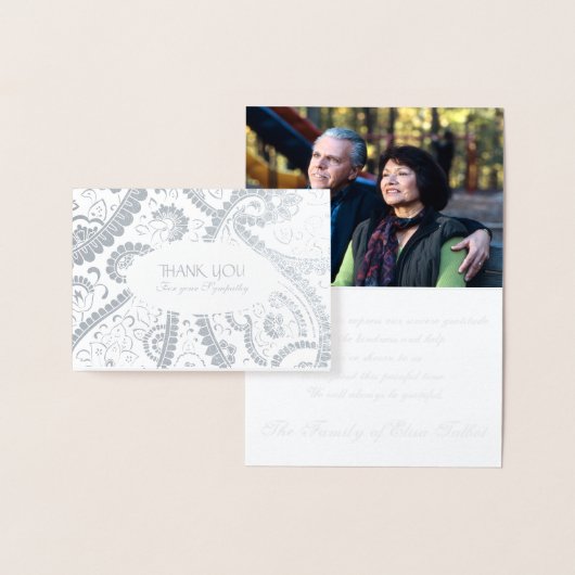 ペルシャ人のBotehのペイズリーパターン悔やみや弔慰は感謝していしています 箔カード (ディスプレー)