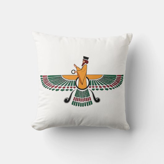 ペルシャ人のFarvaharの枕 クッション (正面)