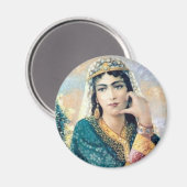 ペルシャ女性フォーク絵画の詳細 マグネット (正面/裏面)