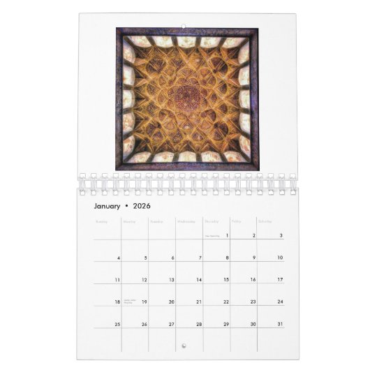 ペルシャ建築カレンダー カレンダー (1月 2026)