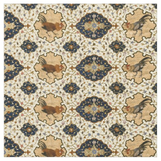 ペルシャ東洋のフローラ柄 ファブリック (クローズアップ)