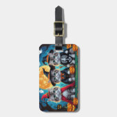 ペルシャ猫かぼちゃハロウィンおもしろい ラゲッジタグ (正面縦)