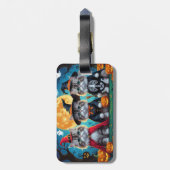 ペルシャ猫かぼちゃハロウィンおもしろい ラゲッジタグ (裏面縦)