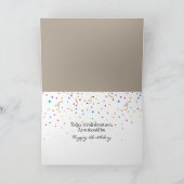 ペルシャ猫が誕生日のカップケーキを舐める カード (内部)