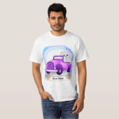 ペルシャ猫が車を運転 Tシャツ (正面フル)