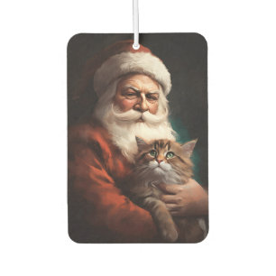 ペルシャ猫とサンタクロースのクリスマス カーエアーフレッシュナー