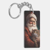 ペルシャ猫とサンタクロースのクリスマス キーホルダー (正面左)