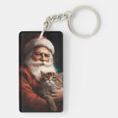 ペルシャ猫とサンタクロースのクリスマス キーホルダー (裏面)
