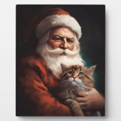 ペルシャ猫とサンタクロースのクリスマス フォトプラーク (正面)
