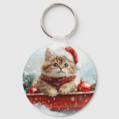 ペルシャ猫のそり Let it Snow クリスマス キーホルダー (裏面)