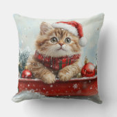 ペルシャ猫のそり「Let it Snow」クリスマス クッション (正面)