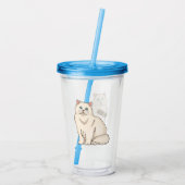 ペルシャ猫のイラストレーション アクリルタンブラー (裏面)