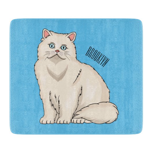 ペルシャ猫のイラストレーション カッティングボード (正面)