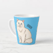ペルシャ猫のイラストレーション カフェラテマグ (左アングル)