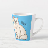 ペルシャ猫のイラストレーション カフェラテマグ (右)